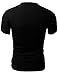 Doublju Mens Henley T-shirts with Short Sleeve BLACK (US-M)