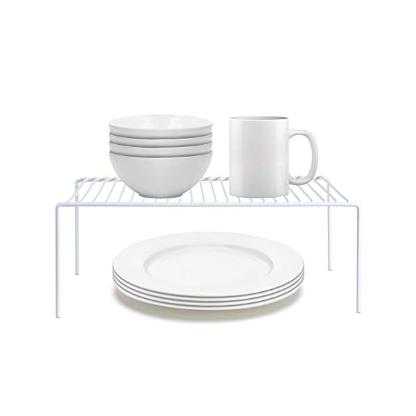 iPEGTOP-Cupboard-Organiser-Cabinet-Shelf-Rustproof-Stainless-Steel-Home-and-Kitchen-Storage-Shelf-Wire-Rack-for-Kitchen-Cabinets-Dish-Drainer-Pantry-Countertops-Fridge-Food-and-Utensils-White iPEGTOP 2 Pack Large (40 x 24 cm) Freezer Cabinet Storage Shelf Rack, Rustproof Stainless Steel Kitchen Organizer Space…