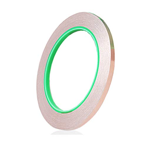 Copper Foil Tape with Conductive Adhesive for EMI Shielding,Slug Repellent, Paper Circuits,Electrical Repairs,Grounding,Guitar Shielding,Double-Sided Conductive,Thicker (1 Roll 1/4 Inch)