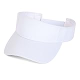 MG Women's Cotton Twill Washed Soft Visor Hat (White)
