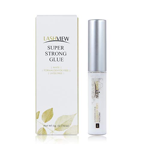 LASHVIEW Eyelash Glue, Eyelash Adhesive | Safe on Skin | Suitable for Sensitive Eyes | White 176 oz