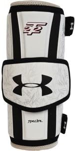 Under Armour Spectre Lacrosse Arm Guard Pads White/Black Large