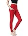 TSLA Yoga Pants Mid-Waist/High-Waist Tummy Control w Side/Hidden Pocket Series, Pocket Aerisoft(fyp74) – Red, Medium (Size 8-10_Hip39-41 Inch)thumb 4