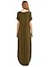 Verdusa Women's V Neck Side Pockets Split Hem Beach Long Maxi Dress Olive Green XL