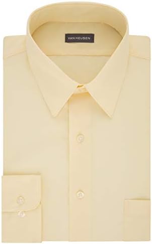 van heusen men's poplin fitted solid point collar dress shirt
