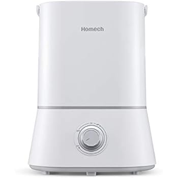 Homech Cool Mist Humidifier, Quiet Ultrasonic Humidifier for Bedroom Home Baby 12-60 Hours, Easy to Clean, 360° Nozzle, Waterless Auto Shut-Off (4L/1.06 Gallon US 110V)