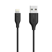 Anker PowerLine 3ft Apple MFi Certified Lightning to USB Cable Sturdy Charging Cord for iPhone 7/7 Plus 6/6s Plus 5/5s/5c , iPad mini/Air/Pro iPod touch(Black)