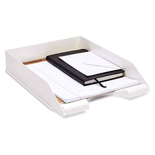 4 Pieces Stackable Letter Size Paper Trays for Classroom, White