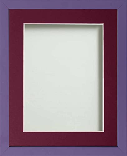 Frame Company Jellybean Range Purple Wooden 9x7 inch Picture Photo Frame with Plum Mount for Image 6x4 inch * Choice of Colours & Sizes* Fitted with Perspex