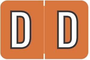 Doctor Stuff - File Folder Labels, Alphabet Letter D, Barkley/Sycom FABKM - BRAM Series Compatible Alpha Stickers, Orange, 1" x 1-1/2", 225 Labels per Package
