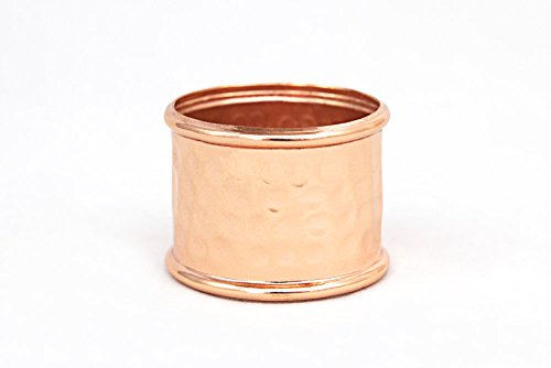 Alchemade Round Hammered Copper Napkin Rings (Set of 4) - by