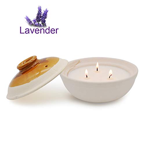 Winbattle Candle Scented Candle,Lavender Aromatherapy Candle,Coarse Pottery Container,Natural Soy Wax, Outdoor and Indoor