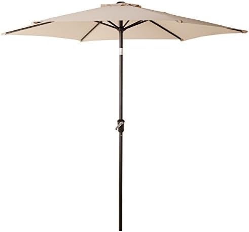 Amazon Com Grand Patio 9 Ft Aluminum Patio Umbrella Uv Protected Outdoor Umbrella With Push Button Tilt And Crank Beige Garden Outdoor