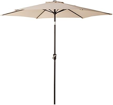 Amazon Com Grand Patio 9 Ft Aluminum Patio Umbrella Uv Protected Outdoor Umbrella With Push Button Tilt And Crank Beige Garden Outdoor