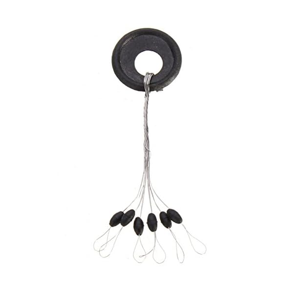Tanchen-100PcsPack-6-in-1-Cylinder-Shaped-Float-Stop-Fishing-Rubber-Stopper-Bobber-Sinker