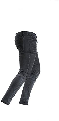 Mens Designer Stretch Skinny Jeans - World's most comfortable Tapered Slim fit Pant - Charcoal