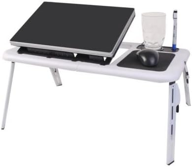 Foldable Laptop Table Tray Desk W/Cooling Fan Tablet Desk Stand Bed Sofa Couch