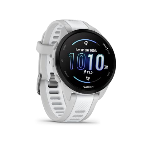 Garmin Forerunner 165 Music 43mm - Lauf-Smartwatch, 1,2" AMOLED Touchscreen, bis zu 11 Tage Akkulaufzeit, 25+ Sport-Apps, Trainingsempfehlungen, Gesundheitsdaten, smarten Funktionen, Musik