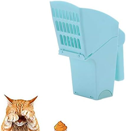 低廉 ワンピースの猫砂スクープ 掃除が簡単なハンドルの大きな猫砂スクープ ブルー 耐久性のあるペットのキティ犬の掃除ツール