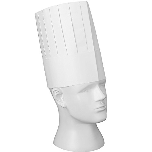 WILLBOND 12 Pcs Chef Hat Set 9 Inch Disposable Paper Chef Tall Hats