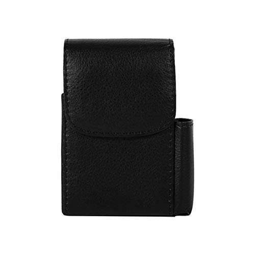 Cigarette Case Soft Pu Leather Cigarette Case Tobacco Pouch Lighter Holder Name Card Storage Container,Black