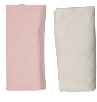 Ti Tin Pack of 2 Fitted Sheets for Cot, 100% Cotton in White, Adjustable with Elastic Band, 60 x 120 cm