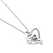Mother's Birthday Gift I Love You Mom S925 Sterling Silver Heart Pendant Necklace
