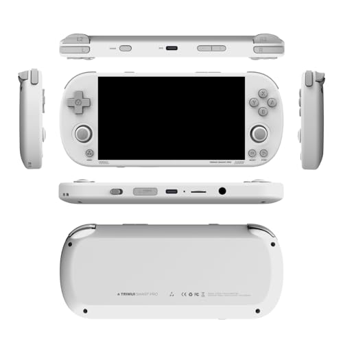 Trimui Smart Pro Retro Handheld Game Console, 5" IPS Screen Portable Game Console with 5000mAhBattery, Built in 128G TF Card &15000+ Games,Support WiFi Multiplayer Online Battle (White)