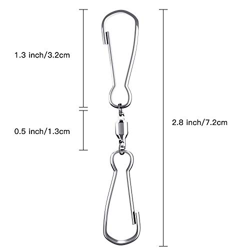 CandyHome Swivel Dual Clips, 10 Pack Spiral Tail Wind Spinner for Hanging Wind Spinner Spiral Tail Windsock Crystal Twister Planters Plants Flower Pots Bird Feeder Solar Lights