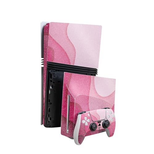 Glossy Glitter Skin Compatible with PlayStation 5 Pro Bundle + Disc Drive for P…