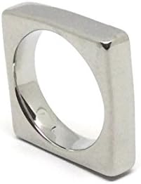 Karana Stainless Steel Classic Square Ring - Silver
