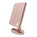 Milzie Makeup Vanity Mirror with 44 Natural White LED Lights, 3x 5x 10x Magnification Lighted Makeup Mirror, Extra Large Unique Tri-Fold Design, Countertop Cosmetic Mirror Rose Gold, X-Large Model