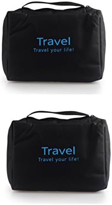 StyleTech Inc. Hanging Portable Toiletry Bags Travel Accessories Personal Items Organizers (2.) 2 Pack - Black)