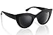 UV Protection Cat Eye Sunglasses,Mirrored Flat Lens Women Fashion Glasses (Matte Black-gray)