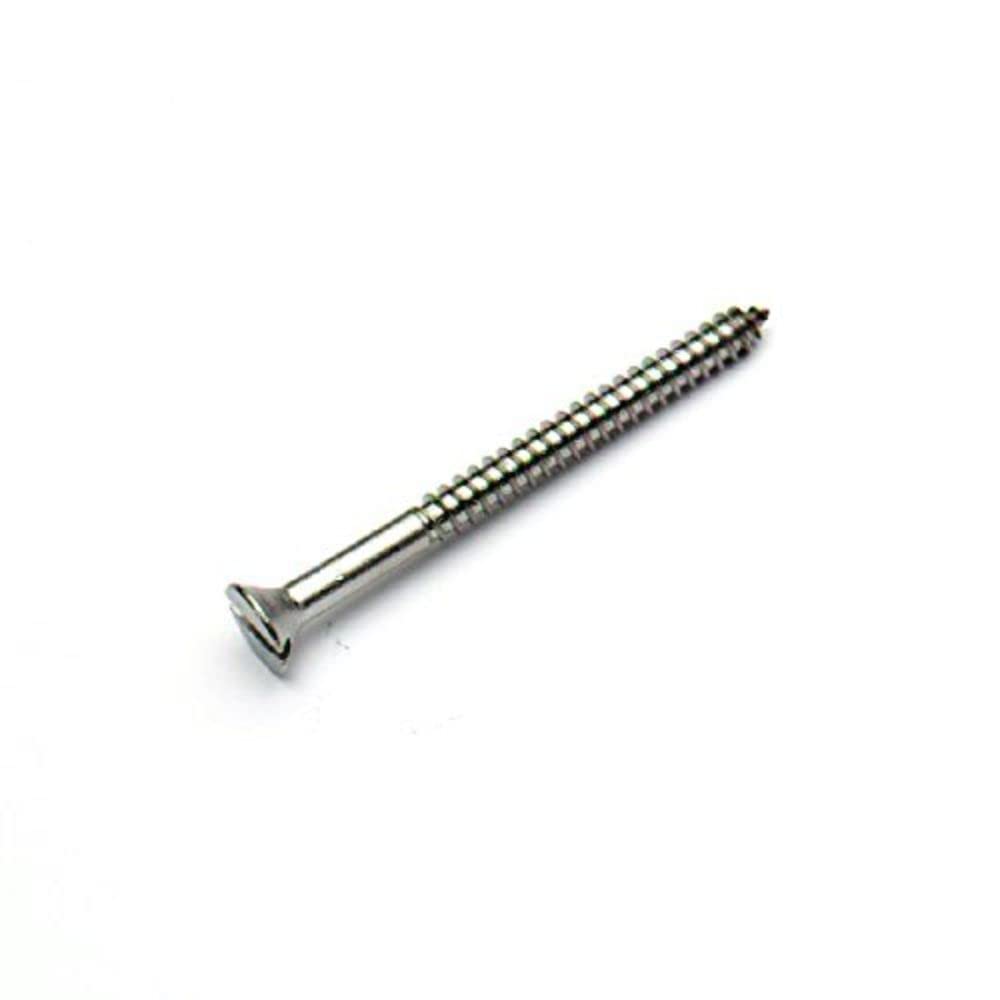 Merriway BH06075 (100 Pcs) Marine Grade AISI 304 A2 Stainless Steel Slotted CSK Screw 8 x 3/4 - Pack of 100 Pieces