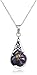 Amazon Essentials Sterling Silver Pressed Flower Teardrop Pendant Necklace, (previously Amazon Collection)