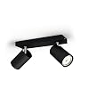 Philips Kosipo opbouwspot 2-lichts – Zwart – GU10 – Draaibare spots – Eenvoudige installatie. – Exclusief lichtbron