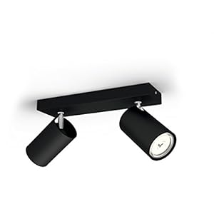 Philips Kosipo opbouwspot 2-lichts – Zwart – GU10 – Draaibare spots – Eenvoudige installatie. – Exclusief lichtbron