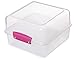 Sistema To Go Collection Lunch Cube Food Storage Container, 47.3 oz, Clear with Pink