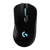Logitech G703 Lightspeed Wireless Gaming Mouse W/Hero 16K Sensor, Lightsync RGB, PowerPlay Compatible, Lightweight 95G+10G Optional, 100-16, 000 DPI, Rubber Side Grips