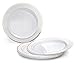 OCCASIONS 120 Plates Pack, Heavyweight Disposable Wedding Party Plastic Plate (6.25'' Dessert/Bread Plate, White & Gold Rim)