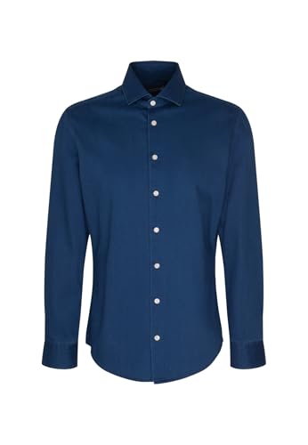 Seidensticker Chemise décontractée pour Homme, Bleu, 44 cm