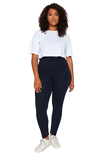 TRENDYOL Tbbss22ta0022 Leggings Taglie Forti, Blu Mare, XL Donna