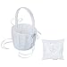 Wedding Flower Girl Basket Double Heart Ring Pillow