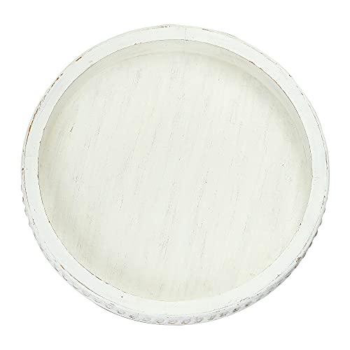 Creative CoOp White Round Decorative Wood Tray Pricepulse