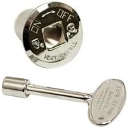 Hearth Products Controls HPC Fire Replacement Flange & Key (UDFK-PC), Polished Chrome