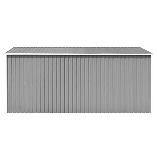 ghuanton Geräteschuppen 257x398x178 cm Metall Grau Heim & Garten Rasen & Garten Garten & Balkon Gartenhäuschen… – Bild 8