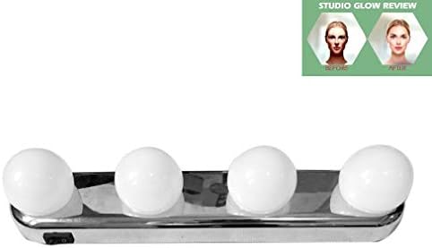 GRASSAIR Portable Bulbs Studio Glow Make Up Light Super Bright Cosmetic Mirror Light Kit 4 LED (AA Batteries) [Energy Class A]
