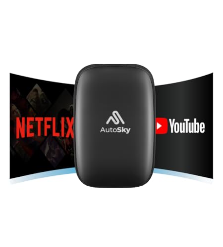 AutoSky Wireless CarPlay and Android Auto AI Box Lite for Car CarPlay Wired Factory - Supports Netflix YouTube and Gmail - Go Wireless with All the Features of Wired CarPlay and Android Auto