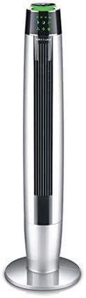 Oscillating Tower Fan, Quiet Bladeless Fans with Remote Control and LCD Display, Standing Cooler Fan, 3 Wind Modes and Speeds, 8H Timer for Home Office, Black